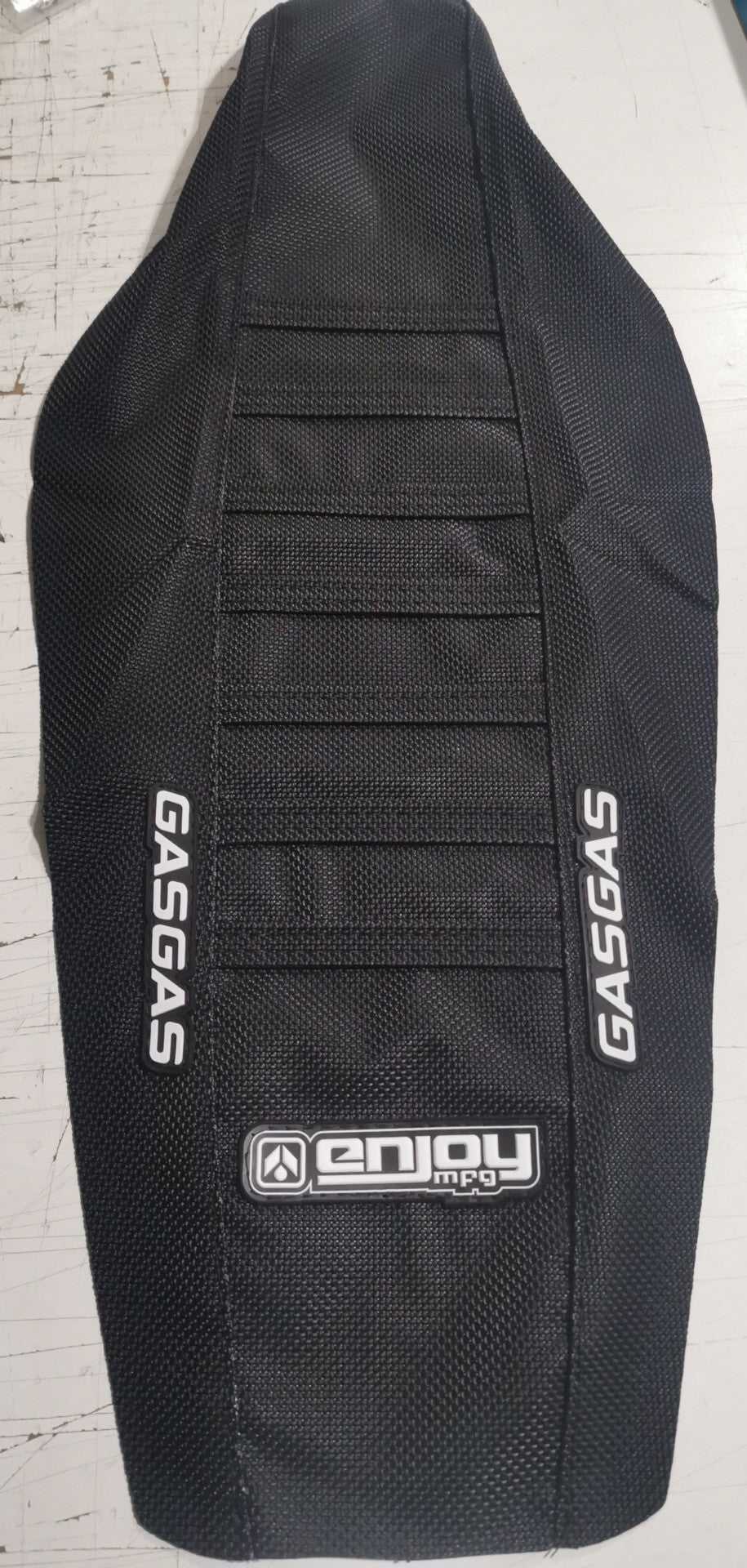 Enjoy Manufacturing, ENJOY MANUFACTURING GAS GAS SEAT COVER MC MCF EC ECF 2021 “ 2023 RIBBED LOGO, ALL BLACK